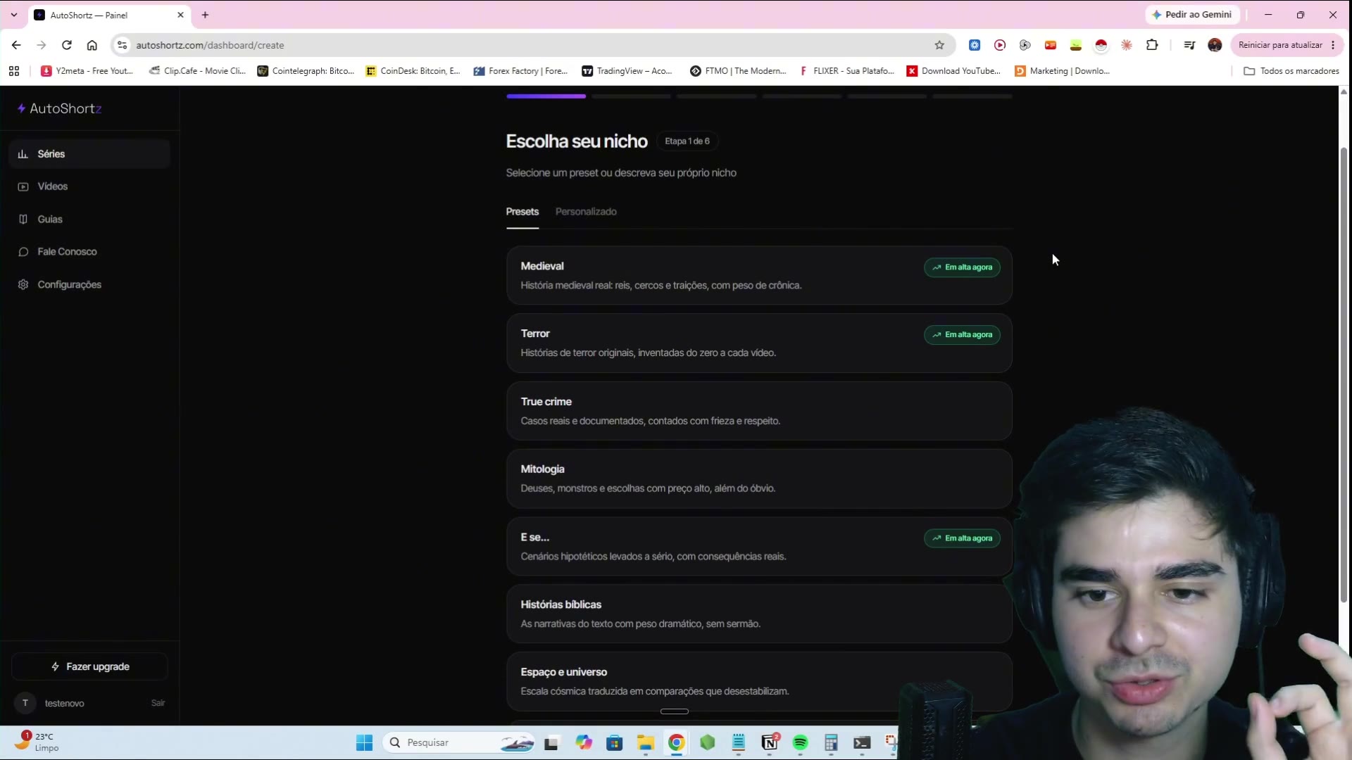 Tour guiado pelo AutoShortz